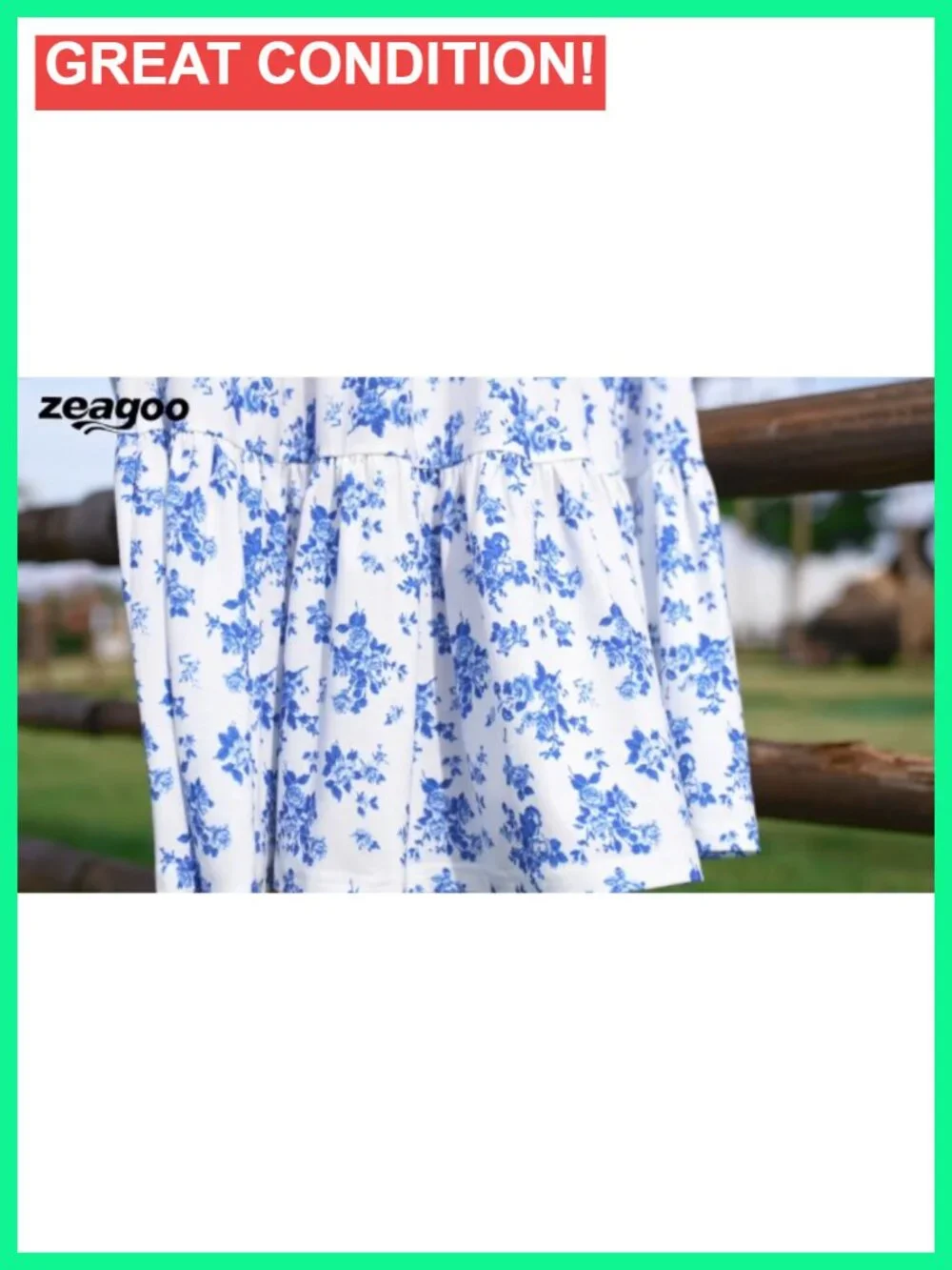 Short Sleeve Midi Wrap V-Neck Floral Tiered A-Line Dress with Pockets - Picture 6 of 6